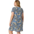 thumbnail image 4 of Vestido de talgrande Agnes Orinda Floral Mancorta Plisado Invertido Azul 2X, 4 of 6