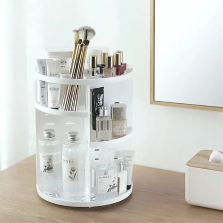 Organizador de Maquillaje Cosmetiquero Giratorio BLANCO