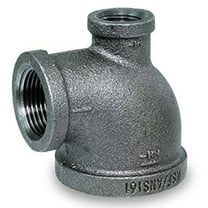 Supply Giant BMRT0347 1/2" x 1/4" x 1/2" Black Malleable Reducing Tee with Female Threaded Fitting