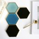 thumbnail image 4 of Posavasos de cerámica Stibadium para bebidas, absorbentes, hexagonales, con base de corcho, dorados, de piedra, para mesa de madera, regalo de inauguración, decoración para el hogar y el comedor., 4 of 8