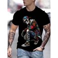 thumbnail image 1 of Camiseta de moda con estampado 3D para hombre: informal, de algodón transpirable, lavable a máquina, cuello redondo, opaca, ideal para verano y deportes de ocio., 1 of 5