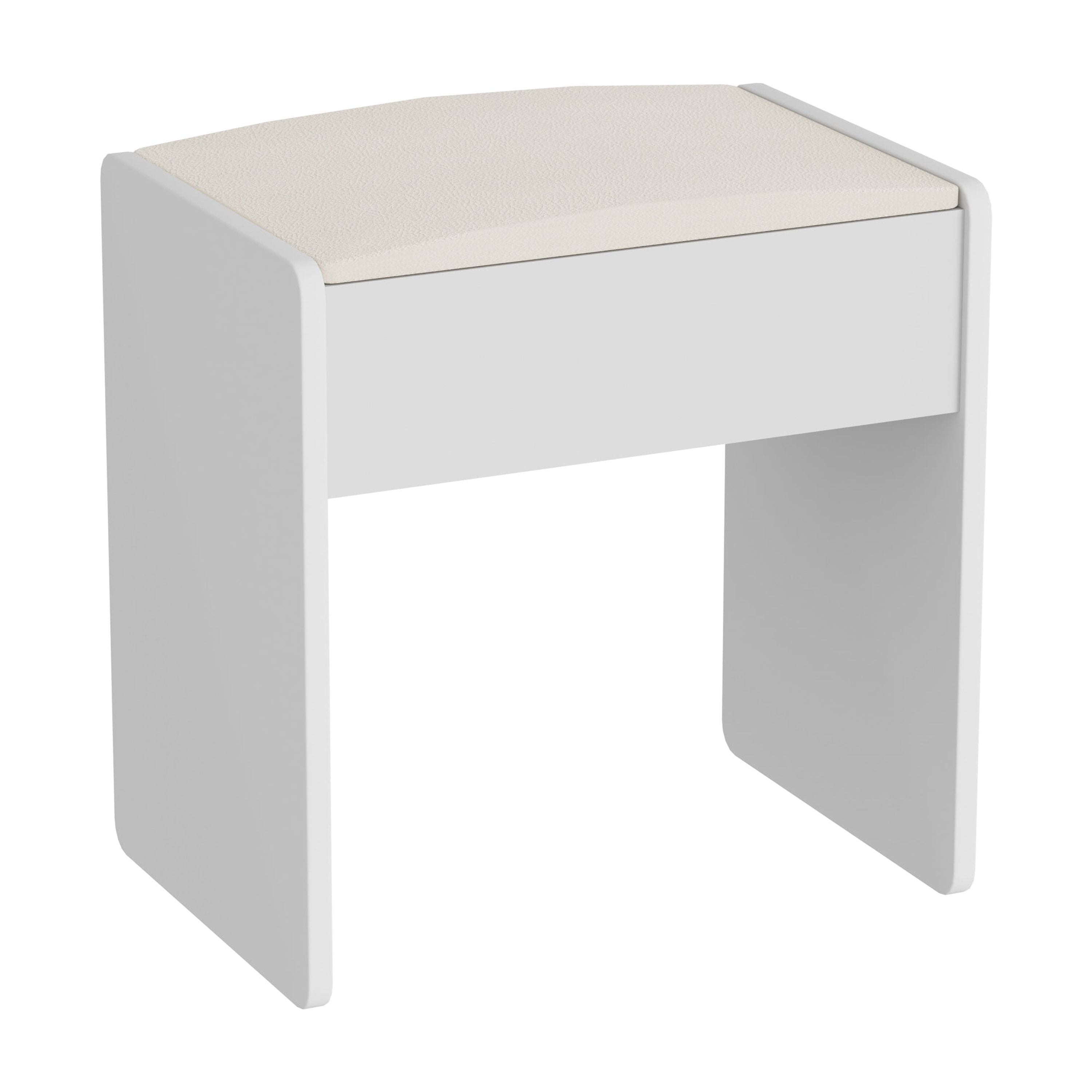 Euroco Modern Mini Dressing Table with LED-lit Mirror & Hidden Storage,Multi-tier Dust-proof Shelves，Includes Padded Stool,Adjustable Brightness Vanity Desk