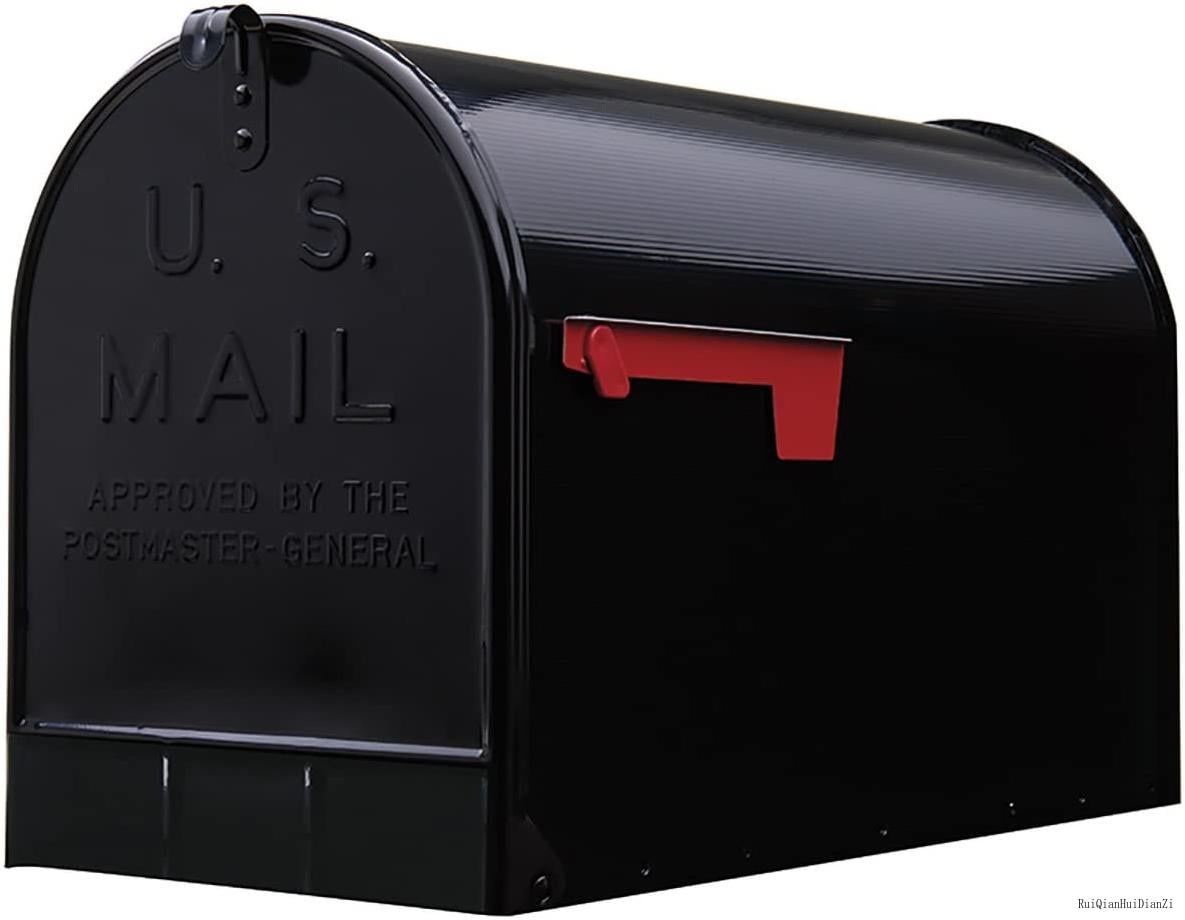 Stanley ExtraLarge Capacity Galvanized Steel Black, PostMount Mailbox