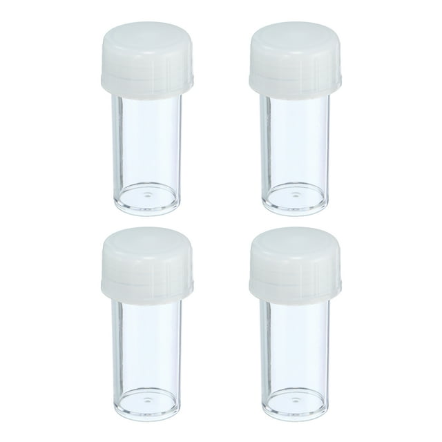 Uxcell 10mL Plastic Sample Cups Sample Containers Leak Proof Screw Cap for Lab Home White 4 Pack
