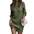 thumbnail image 1 of Vestido suéter con cuello alto, vestido suéter ajustado, vestido suéter ajustado largo, suéter con mangas farol, vestido ajustado, probado y confiable, 1 of 6
