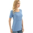 thumbnail image 2 of Bearsland Women's Maternity Short Sleeve Breastfeeding Nurding Tops T-Shirts 3-Pack, 2 of 7