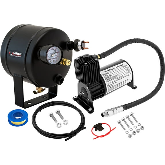 Vixen Horns 0.5 Gallon (2 Liter) Train/Air Horn Tank with 150 PSI Compressor Onboard System/Kit 12V VXO8705B