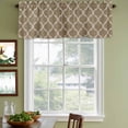 thumbnail image 3 of 2 Pack Brown Moroccan Valances for Windows Bedroom Living Room Window Treatments, Morocco Retro Abstract Quatrefoil Plaid Rod Pocket Valance Drapes Short Kitchen Curtains Over Sink 60"x18", 3 of 8