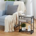 thumbnail image 2 of Small End Table with Magazine Rack - Modern Industrial Design - Oak, 2 of 9