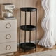 thumbnail image 4 of Mesa Auxiliar Pequeña de Hierro para Sofá | Mesa Redonda Moderna de Plástico para Sala de Estar o Dormitorio | Blanca/Negra | 90X33Cm | Construcción Robusta | Almacenamiento En Varios Niveles | Borde, 4 of 6