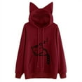 thumbnail image 1 of Pulls à Manches Longues Imprimés Chat Automne Hiver Chat à Capuche Sweatshirts Tops, 1 of 3