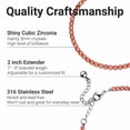 thumbnail image 3 of Stainless Steel Tennis Bracelet - Adjustable Orange Cubic Zirconia Bracelet for Women - Dainty CZ Crystal Bridal Bracelets - 6.5" Length with a 2" Extender Jewelry Birthday Gifts for Women, 3 of 6