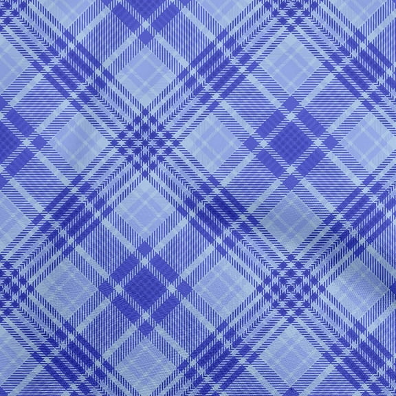 oneOone Polyester Spandex Blue2 Fabric Check Sewing Craft Projects Fabric Prints By Yard 56 Inch Wide