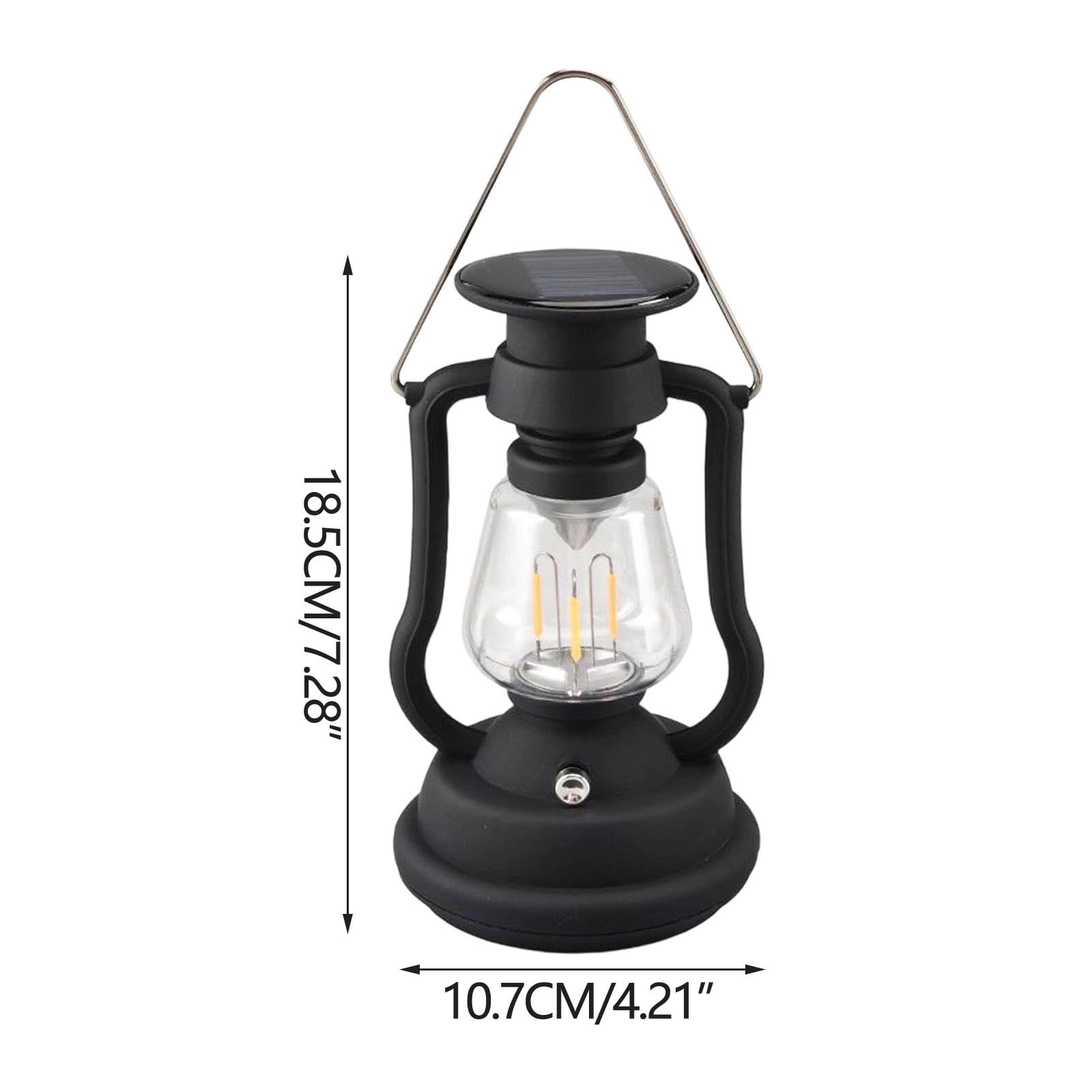 YiJuHui 3pcs Solar Powered Camping Lantern Vintage Style Outdoor Light with Hand Crank USB-C Charging Portable Tent Light for Emergency Hiking