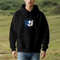 thumbnail image 3 of Men's Long Sleeve Hoodie Pullover Sweatshirt - Cartoon Bear Face Design with Stars ' AMBER BEAR ' Text Relaxed Fit Front Pocket, 3 of 7
