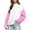 Pink 33, variant on Karymi Womens Summer Tops Two-Tone Raglan Quarter Zip Stand Collar Sweatshirt, Color Block Long Sleeve Pullover Top, Fleece Oversized Loose Shirt Tops for Women Trendy
