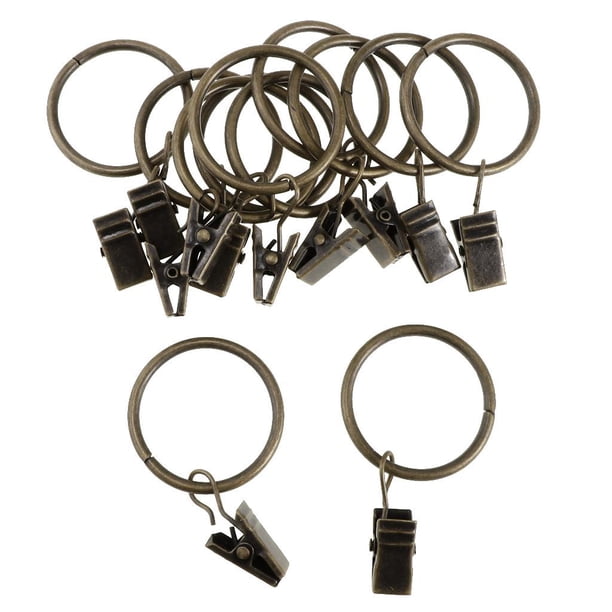 12 Pack Anillos con clips de cortina BLESIY Metálica Decorativa Fuerte Bronce 25 mm
