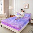 thumbnail image 4 of Castle Fairy White Snowflakes 3pcs Twin Sheet Sets,Merry Christmas Twin Fitted Sheet,Bling Glitter Breathable Flat Sheet,Lightweight Gradient Room Decor, 4 of 7