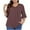 Coffee#1, variant on Utoimkio 3/4 Sleeve Shirts for Women Plus Size Casual Solid Crewneck Loose Fit Pleated Pullover Shirts Tops for Women