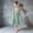 Light Green, variant on Girls Solid Color U Neck Dress, Elegant Princess Party Gown with Bow Waist, Flower Girl Junior Bridesmaid Dress for Wedding and Special Occasions Navy 140
