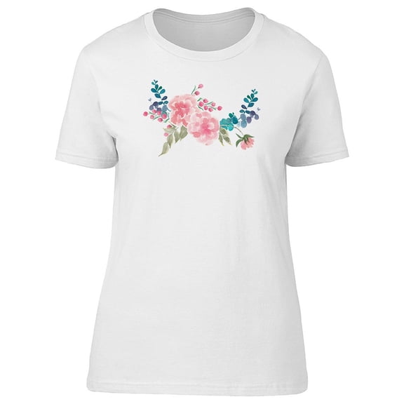 Light Pink Watercolor Flowers Tee Women's -Image by Shutterstock