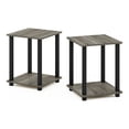 thumbnail image 2 of Furinno Engineered Wood SIMPLISTIC End Table in French Oak Gray/Black (Set of 2), 2 of 5