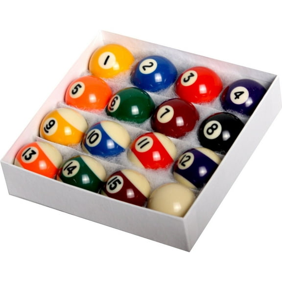Pool Table Billiard Ball Set - Regulation Size 2-1/4" Full 16 Pool Ball Set