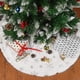 thumbnail image 4 of Falda para árbol de Navidad Foohvr blanca de felpa con lentejuelas plateadas 90 cm, 4 of 5