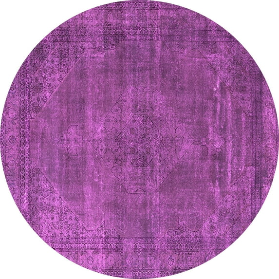 Ahgly Company Indoor Round Oriental Pink Industrial Area Rugs, 8' Round