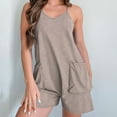 thumbnail image 4 of Levmjia Women's Jumpsuits Shorts and Rompers Solid Color Casual Loose Dungarees Romper Baggy Playsuit Jumpsuit Outfits Daily Wear, 4 of 9