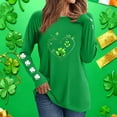 thumbnail image 6 of Craaazy Women's St Patricks Day Shirts Shamrock Irish Holiday Crew Neck Long Sleeve Shirts, 6 of 6