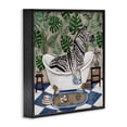 thumbnail image 2 of Stupell Industries Coastal Zebra in Tropical Bathtub Black Framed Giclee Art, 12 x 12, by Janet Tava, 2 of 8