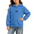 thumbnail image 4 of Ohufall 0-6T Embroidery Sweatshirt for Girls Hooded Pullover Long Sleeve Tops Solid Color Loose Comfort Fashion Casual Sweatshirts, 4 of 5