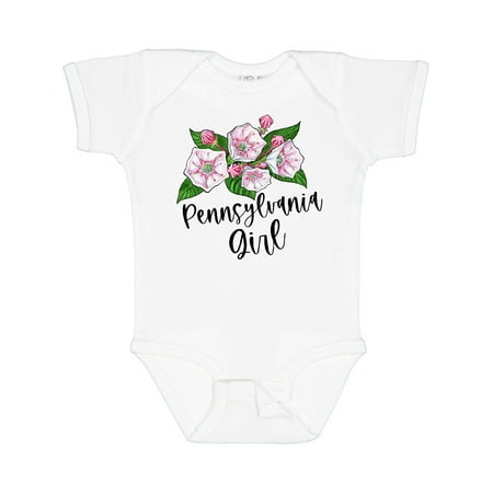 

Inktastic Pennsylvania Girl Mountain Laurel Flowers Gift Baby Girl Bodysuit