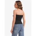 thumbnail image 3 of Women's Solid Casual Summer Ruched Side Double Layered Tube Top, 3 of 4