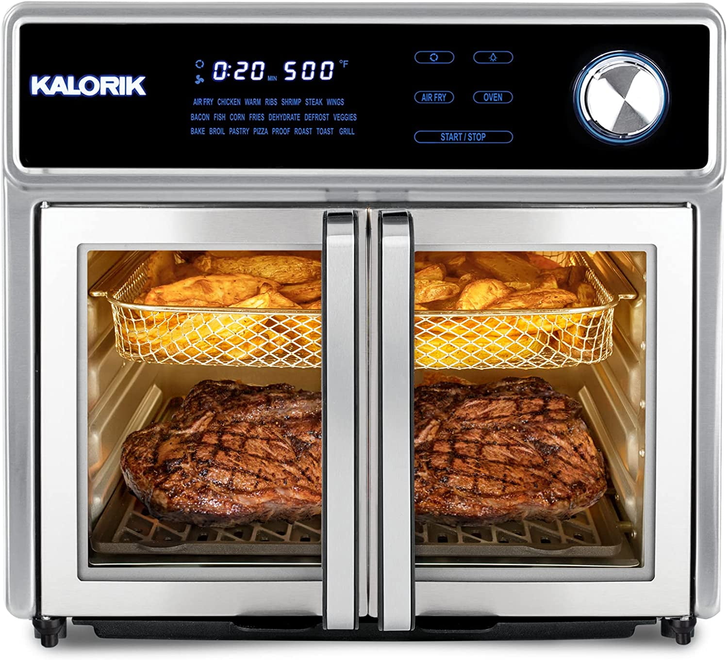 Restored Kalorik MAXX Air Fryer Oven Grill Deluxe AFO 51041 SS (Refurbished)