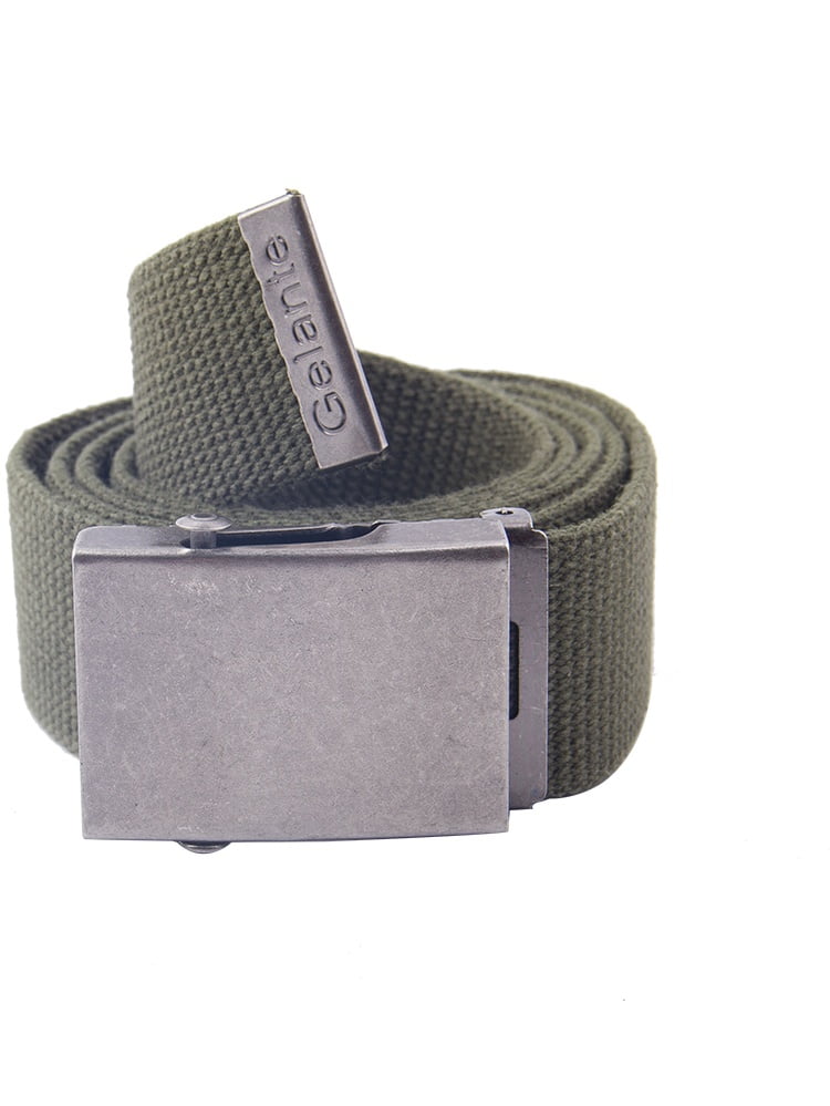 Gelante Canvas Cotton Web Buckle Belt Military Style Adjustable Belt 