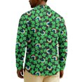 thumbnail image 6 of Men's St. Patrick's Day Shamrock Henley Long Sleeve Pullover Casual Top Shirt, 6 of 6