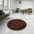thumbnail image 4 of Ahgly Company Machine Washable Indoor Round Transitional Chocolate Brown Area Rugs, 7' Round, 4 of 7