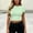 *Green, variant on ClodeEU Women's Crew Neck Short Sleeve Crop Top,Fitted Ribbed Basic T-Shirt Green,Women's Plus L