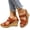 Brown, variant on Backless Platform Sandals for Women Lightweight Cork Wedges Slides Comfortable Non Slip Heeled Mules Orange Size 9