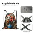 thumbnail image 3 of Kdxio Elegant Floral Vase Painting Print Drawstring Backpack Bag,Waterproof Draw String Back Sack, Gym Drawstring Bags Swim Bag For Unisex, 3 of 5