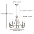 thumbnail image 4 of Melucee 9-light Wagon Wheel Chandelier Farmhouse Brushen Nickel Chandeliers for Dining Room Light Fixtures, Metal Round Industrial Chandeliers Island Light for Living Dining Foyer Entryway, 4 of 7