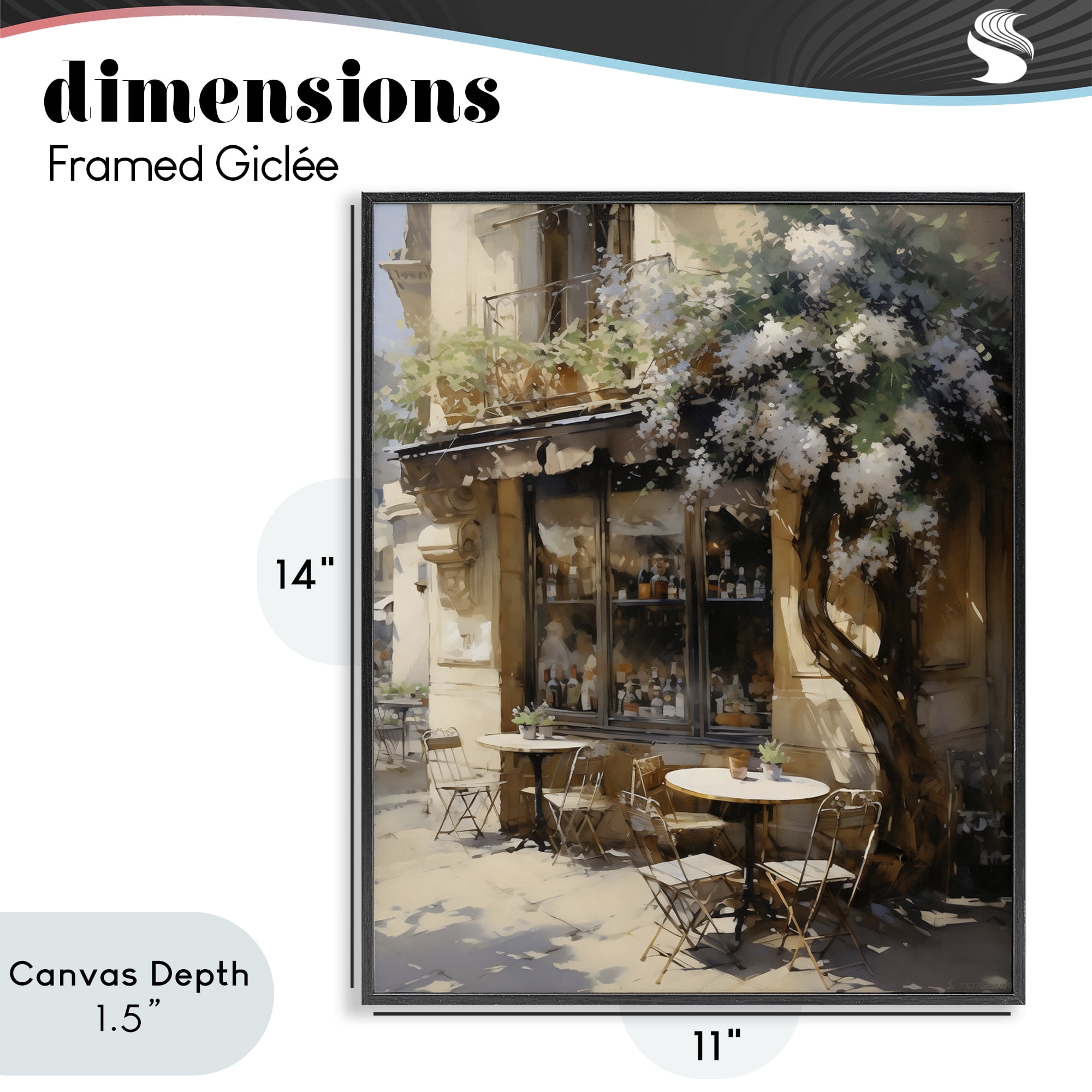 Stupell Industries Sunlit French Cafe Terrace Black Framed Giclee Art, design by Creative Studio