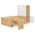 thumbnail image 6 of Generic Full size Wooden Platform Bed with 6 Drawers, Shelves, desk and Wardrobe, Natural, 6 of 9