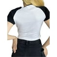 thumbnail image 4 of KOMOO Women Crop Tops Casual Short Sleeve Slim T-Shirt 90S Girl Aesthetic Tee Tops, 4 of 6