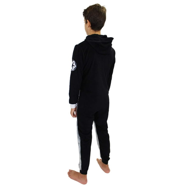 Star Wars Stormtrooper Boys Fleece Hooded Union Suit Pajamas 8 Grey Black Walmart