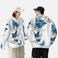 thumbnail image 6 of Gaeub Blue Flying Butterflies Men's and Women's UPF 50+ Long-Sleeved Sun Protection Clothing, Fishing Shirt Long Sleeve Zip - Medium, 6 of 9