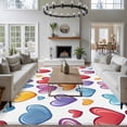 thumbnail image 3 of Colored Heart Area Rugs 5x7 ft Cute Rainbow Love Washable Rug Non Slip Indoor Carpet Absorbent Floor Mat for Living Room Bedroom Dining Room, 3 of 9
