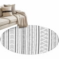 thumbnail image 2 of Boho Geometric Round Living Room Rugs 3.3 ft, Bohemian Abstract Art Tribal Black White Washable Area Rug with Non-Slip Sturdy Edge Binding Round Front Door Mat Floor Carpet for Entryway, 2 of 9